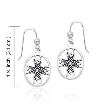 Celtic Tribal Knotwork Cross Silver Earrings TER469 - Jewelry